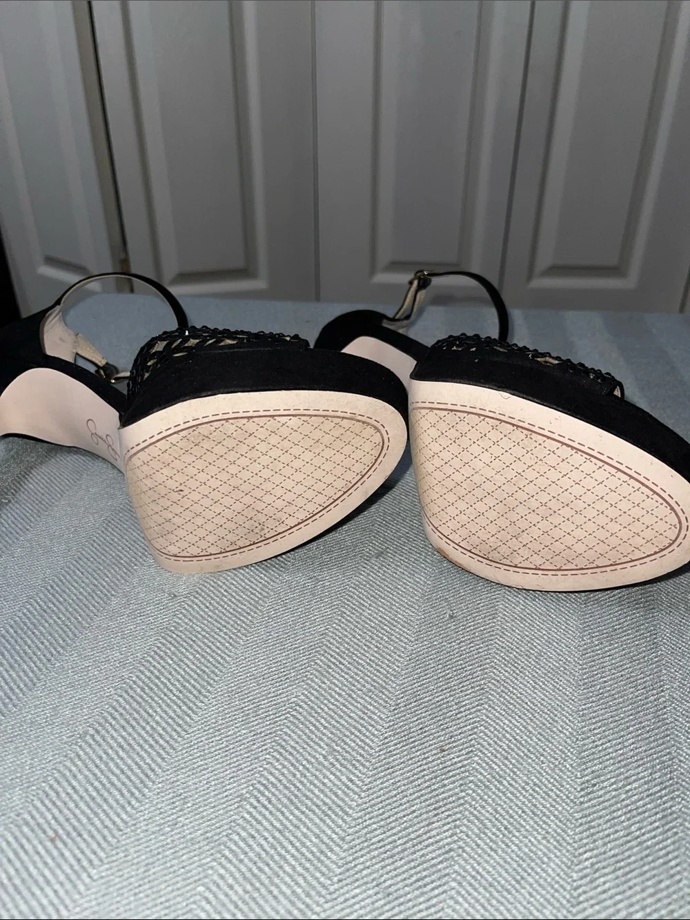 Jessica Simpson Soraia 2 black platform heels sandals